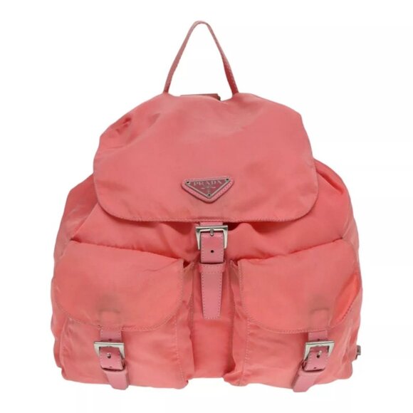 PRADA Backpack Nylon Pink Silver Auth
